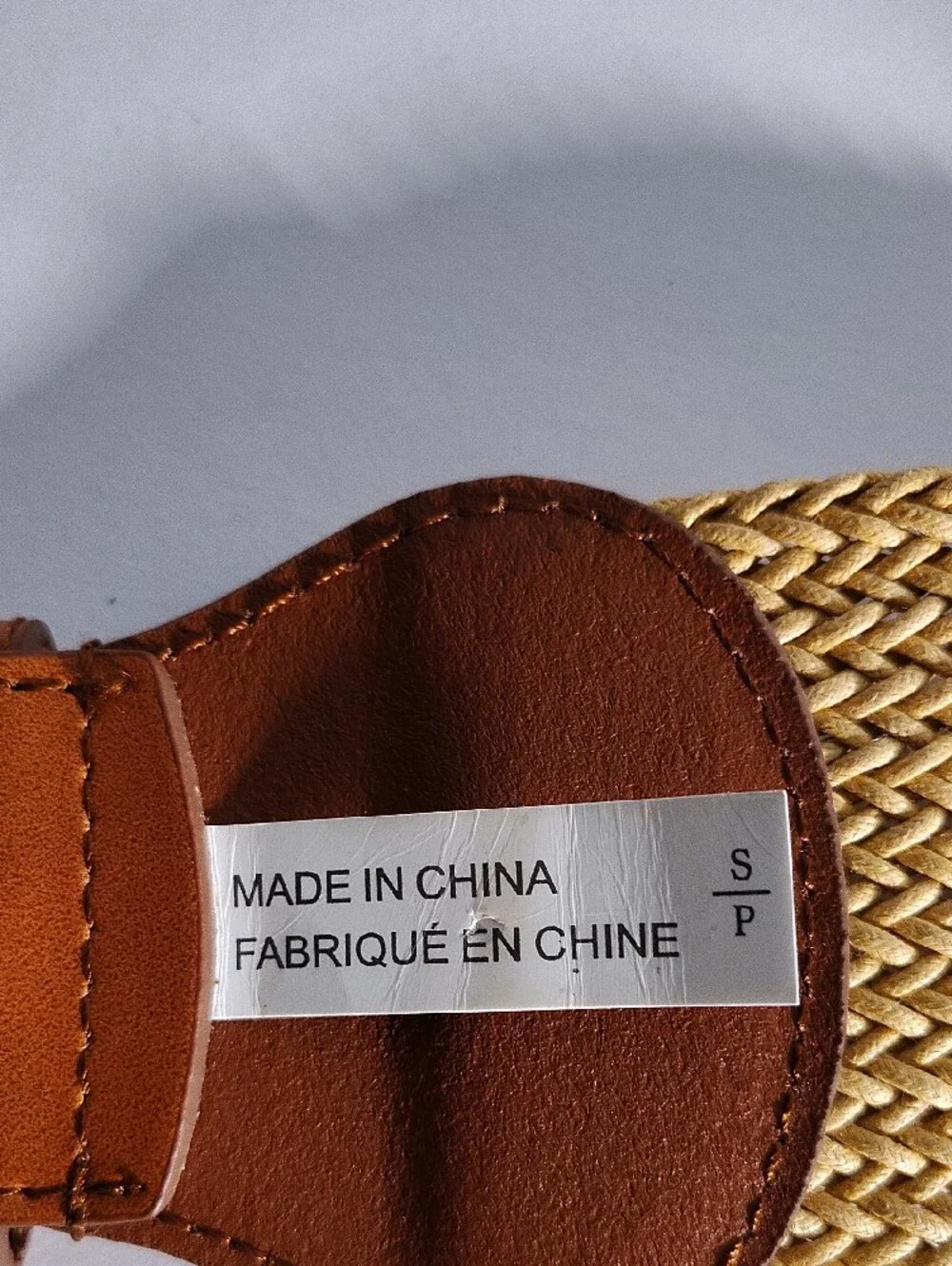 NEW Woven Women's Size S/P Belt with Round Buckle in Tan WM